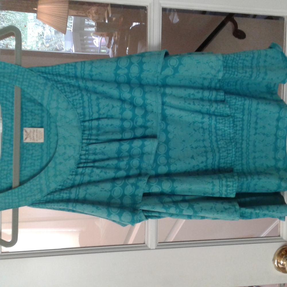 Faded Glory Ruffled Tank Top, Turquoise